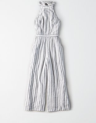 american eagle striped jumpsuit