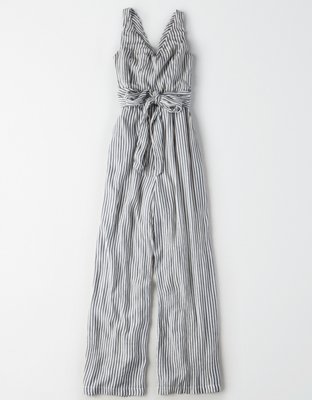 american eagle striped jumpsuit