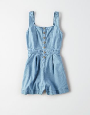 american eagle denim romper