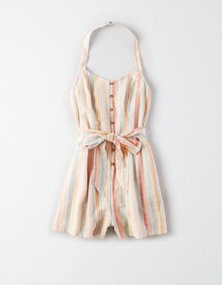 American Eagle AE Button Front Halter Romper — фото 3