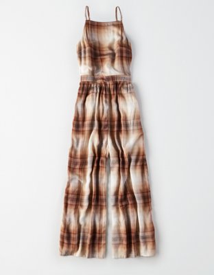 AE Plaid High Neck Jumpsuit