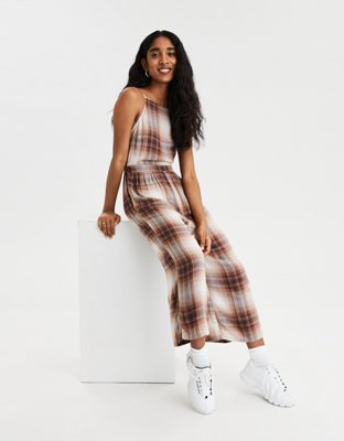 AE Plaid High Neck Jumpsuit