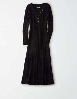 Женские платья American Eagle AE Knit Long Sleeve Henley Neck Dress — фото 3
