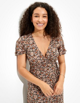 Женские платья American Eagle AE Printed Wrap Maxi Dress — фото 4