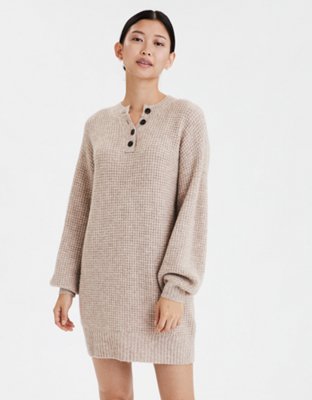 AE Henley Neck Sweater Dress