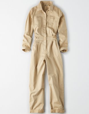 ae button front jumpsuit