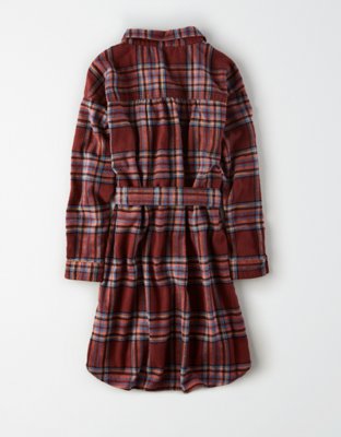 Женские платья American Eagle AE Plaid Long Sleeve Shirt Dress — фото 4