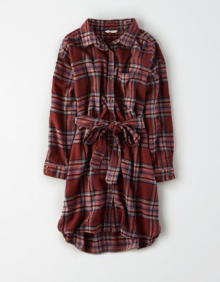 Женские платья American Eagle AE Plaid Long Sleeve Shirt Dress — фото 3