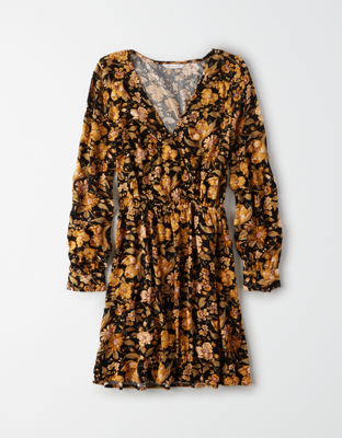 AE Long-Sleeve Wrap Dress