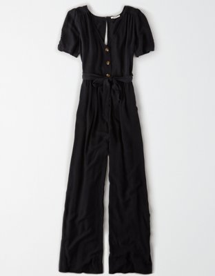 Женские комбинезоны American Eagle AE Short Sleeve Button Front Jumpsuit — фото 3