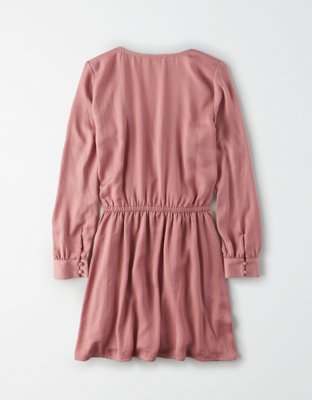 Женские платья American Eagle AE Silky Long Sleeve Wrap Dress — фото 3