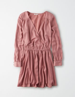 Женские платья American Eagle AE Silky Long Sleeve Wrap Dress — фото 2