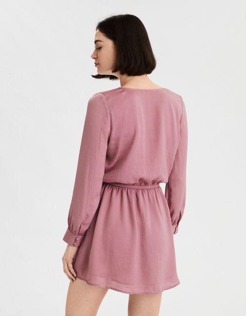 Женские платья American Eagle AE Silky Long Sleeve Wrap Dress