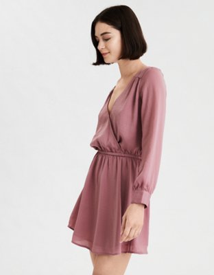 Женские платья American Eagle AE Silky Long Sleeve Wrap Dress — фото 4