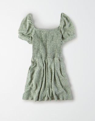 American Eagle AE Puff Sleeve Smocked Romper — фото 3