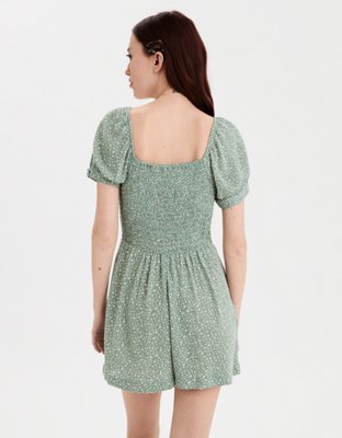 American Eagle AE Puff Sleeve Smocked Romper — фото 2