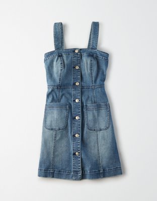 Женские платья American Eagle AE Denim Button Front Mini Dress — фото 3