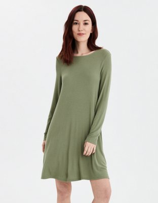 long sleeve shift dress