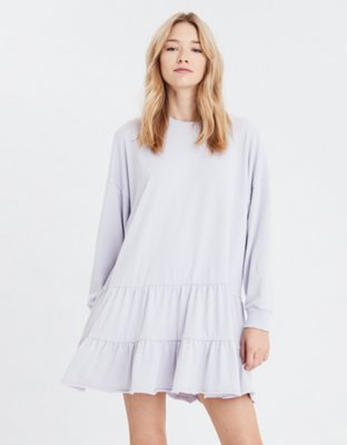 AE Fleece Long Sleeve Tiered Dress