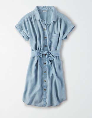 Женские платья American Eagle AE Short Sleeve Button Front Shirt Dress — фото 3