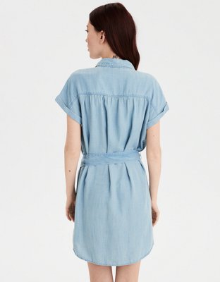 Женские платья American Eagle AE Short Sleeve Button Front Shirt Dress — фото 2