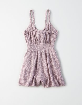 American Eagle AE Tie Front Smocked Romper — фото 4