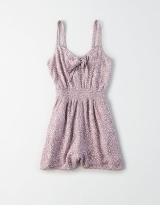 American Eagle AE Tie Front Smocked Romper — фото 3