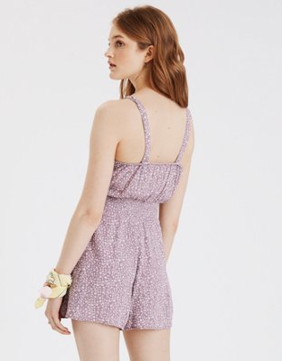 American Eagle AE Tie Front Smocked Romper — фото 2