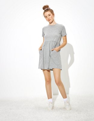 grey babydoll dress Blair Grey Printed Babydoll Dress, Small main image 0