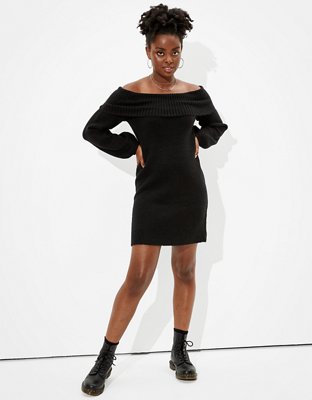 shoulder sweater dress