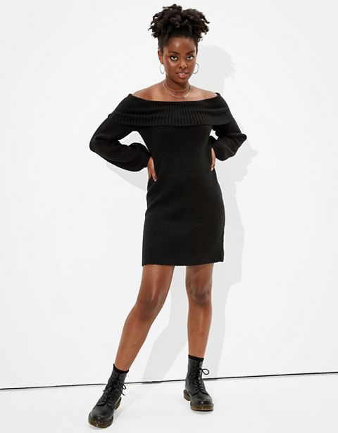 Женские платья American Eagle AE Off-The-Shoulder Sweater Dress