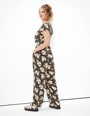 American Eagle AE Flutter Sleeve Tie Front Jumpsuit — фото 2