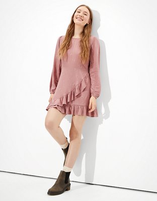 ae ruffle mini dress AE Ruffle Tie-Strap Mini Dress Women's Chalk XL