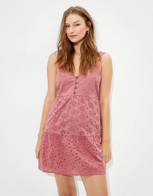 ae printed tiered babydoll dress