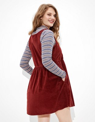 AE Corduroy Babydoll Mini Dress | American Eagle