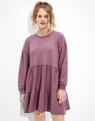 AE Long-Sleeve Fleece Babydoll Dress