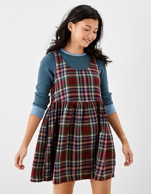 AE Plaid Babydoll Mini Dress