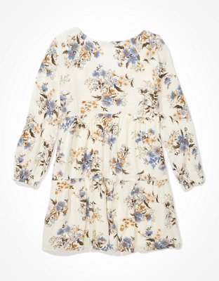 AE Long-Sleeve Tiered Babydoll Dress