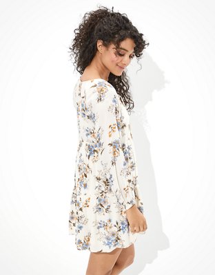 AE Long-Sleeve Tiered Babydoll Dress