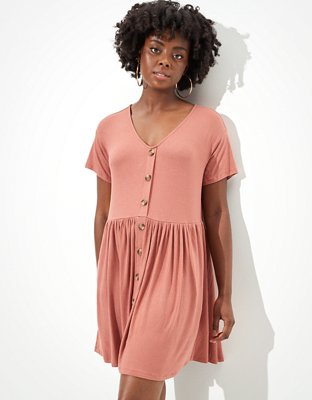 Button up babydoll dress on sale