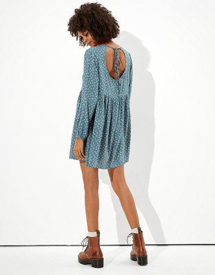 ae printed tiered babydoll dress