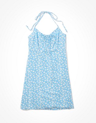 AE Floral Halter Mini Slip Dress