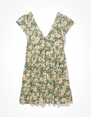 green emerald velvet dress Rubi Green Babydoll Mini Dress - US 6 main image 0
