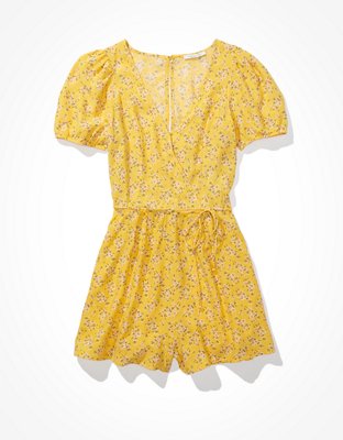 AE Floral Wrap-Front Romper