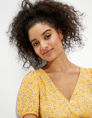 AE Floral Wrap-Front Romper