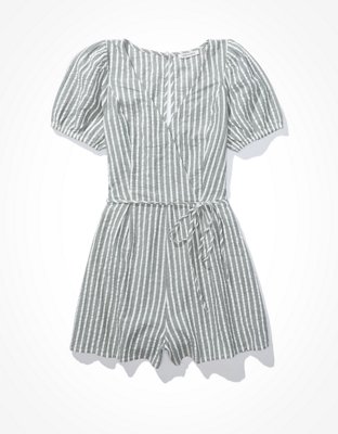 American Eagle AE Striped Wrap-Front Romper — фото 3