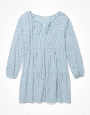 Женские платья American Eagle AE Long-Sleeve Tiered Babydoll Dress — фото 3