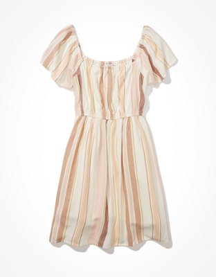 Женские платья American Eagle AE Striped Flutter-Sleeve Mini Dress — фото 3