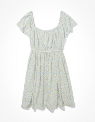 AE Floral Flutter-Sleeve Mini Dress