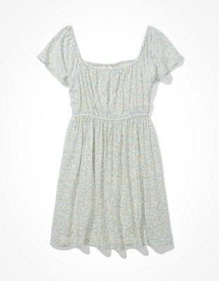 ae flutter sleeve mini dress AE Floral Flutter-Sleeve Mini Dress